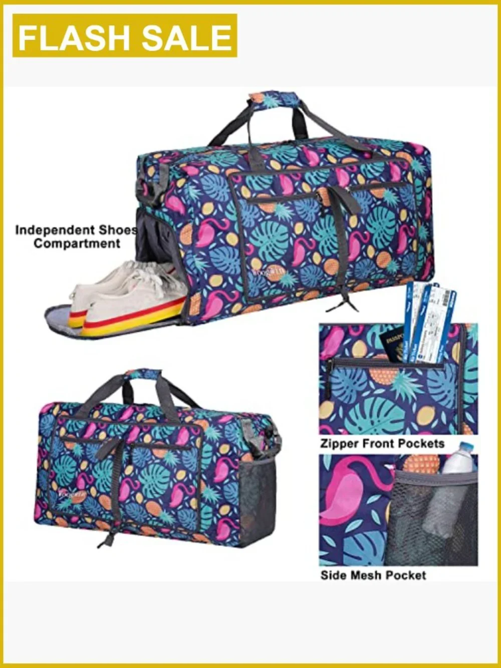 Large Foldable Waterproof Travel Duffel Bag Sports Gym Beach